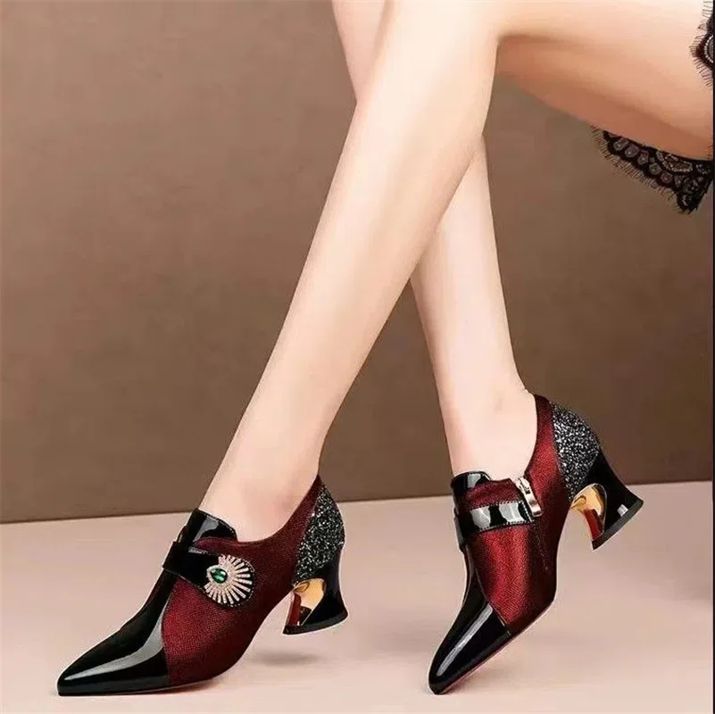 Women Cute Spring Navy Blue Plus Size High Quality Square Heel Shoes Lady Wine Red Pumps for Party Sapatilha Feminina H5994
Women Cute Spring Navy Blue Plus Size High Quality Square Heel Shoes Lady Wine Red Pumps for Party Sapatilha Feminina H5994