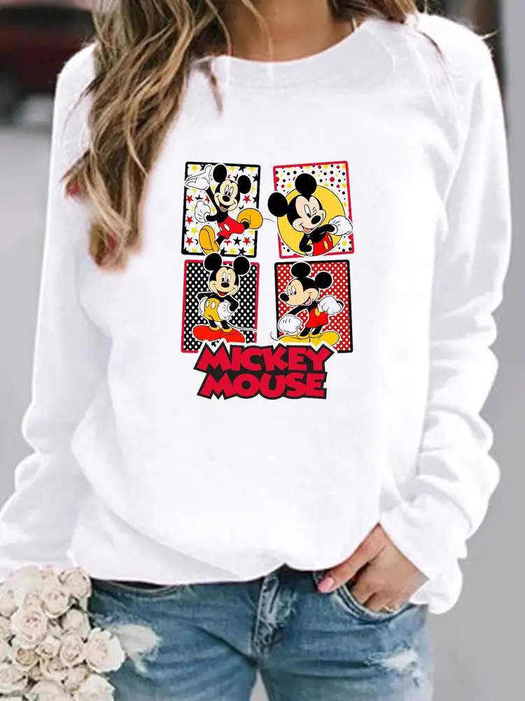 Женские повседневные пуловеры с рисунком Микки Мауса на осень и весну, милый праздничный Свитшот 90-х с графическим принтом в стиле Диснея
Женские повседневные пуловеры с рисунком Микки Мауса на осень и весну, милый праздничный Свитшот 90-х с графическим принтом в стиле Диснея