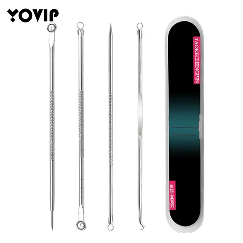 4pcs/set Acne Extractor Remover Tool Kit Blackhead Blemish Removers Pimple Needles Spoon For Face Skin Care Tool
4pcs/set Acne Extractor Remover Tool Kit Blackhead Blemish Removers Pimple Needles Spoon For Face Skin Care Tool