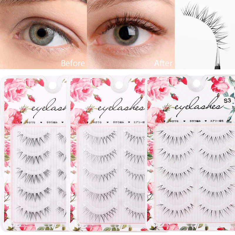 Wispy Transparent Stems False Eyelash Faux Fiber 3D Curling Eyelash Extension Natural Fluffy Soft Cross Long Eyelashes Makeup
Wispy Transparent Stems False Eyelash Faux Fiber 3D Curling Eyelash Extension Natural Fluffy Soft Cross Long Eyelashes Makeup