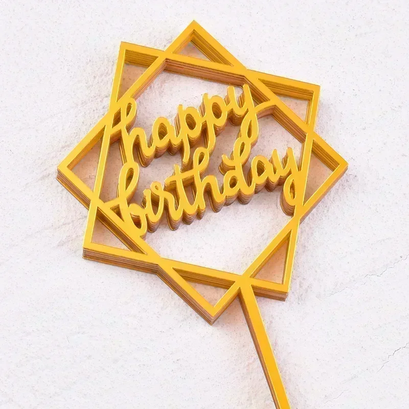 Набор из 10 золотых и черных акриловых топеров для торта "С днем рождения"
Набор из 10 золотых и черных акриловых топеров для торта "С днем рождения"