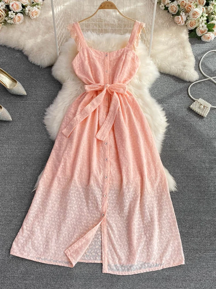 FTLZZ Fashion Sleeveless Spaghetti Strap Off Shoulder Embroidered Dress Casual High Waist Slim Single Breasted A-Line Dresses
FTLZZ Fashion Sleeveless Spaghetti Strap Off Shoulder Embroidered Dress Casual High Waist Slim Single Breasted A-Line Dresses