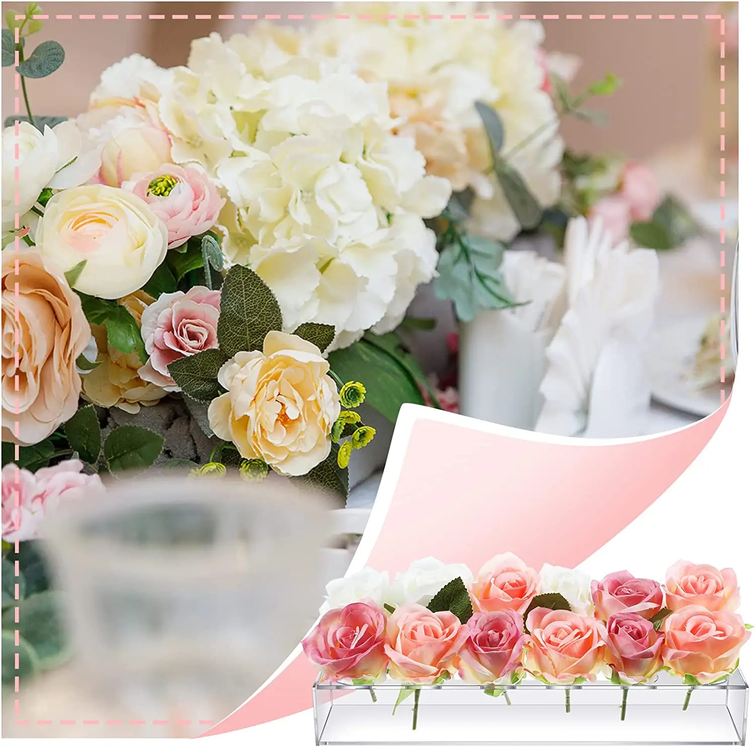 22 Holes Clear Acrylic Flower Vase Rectangular For Dining Table Wedding Decoration Rose Gift Box Desktop Home Decor nordic vase
22 Holes Clear Acrylic Flower Vase Rectangular For Dining Table Wedding Decoration Rose Gift Box Desktop Home Decor nordic vase