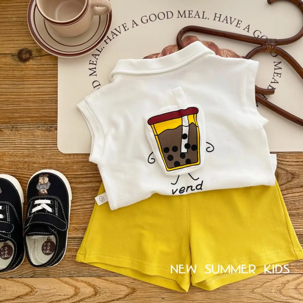 2023 Summer Toddler Boys Clothes Set Cotton Solid Stretch Shorts Suit Sleeveless Patched Milky Tea Polo Shirts Infant Boy Outfit
2023 Summer Toddler Boys Clothes Set Cotton Solid Stretch Shorts Suit Sleeveless Patched Milky Tea Polo Shirts Infant Boy Outfit