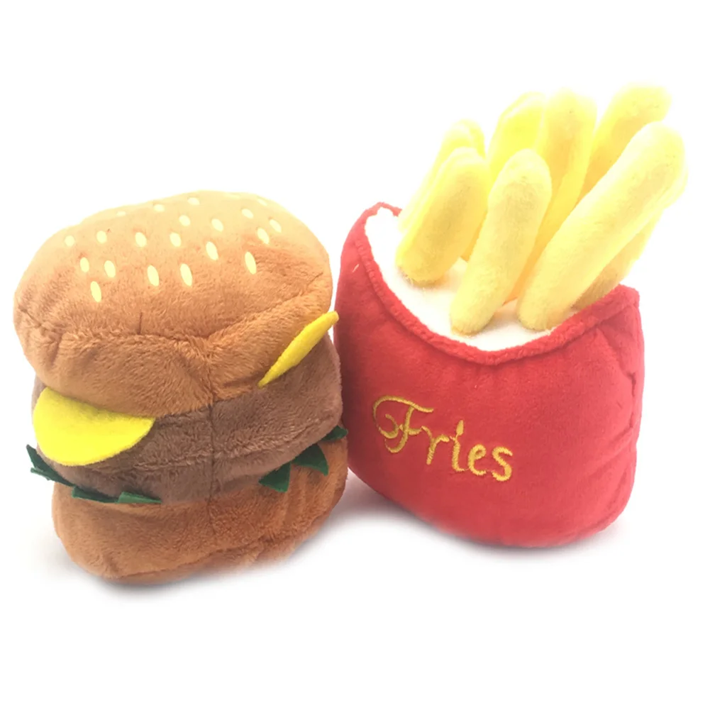 French Fries Burger Plush Dog Toys Funny Interacative Squeak Chew Bite Puppies Toy Pets Supplies
French Fries Burger Plush Dog Toys Funny Interacative Squeak Chew Bite Puppies Toy Pets Supplies