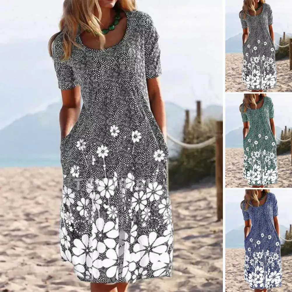 Summer Women Print Loose Casual Short-sleeved Dress Beach Midi Dress Vintage O Neck Dresses for Women 2022 Vestidos robe femme
Summer Women Print Loose Casual Short-sleeved Dress Beach Midi Dress Vintage O Neck Dresses for Women 2022 Vestidos robe femme