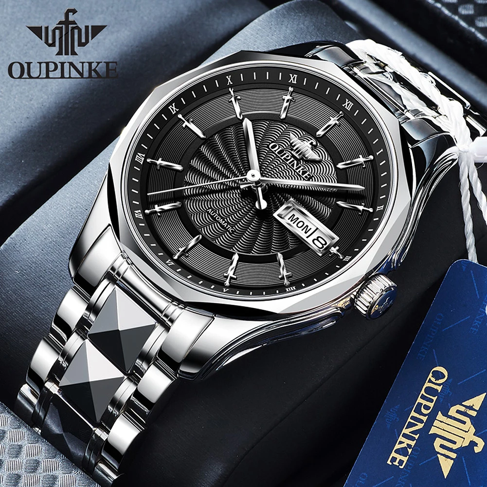 

OUPINKE Luxury Automatic Watch for Men Mechanical Sapphire Crystal Waterproof Tungsten Steel Top Brand Watches Relogio Masculino