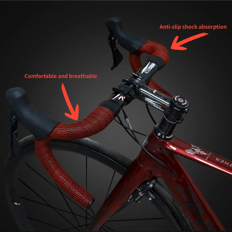 

1Pair New Bike Handlebar Road Bicycle Anti-slip Silica Gel EVA Shock Absorption Handle Bar Tape Cycling Wrap with 1Pair End Plug