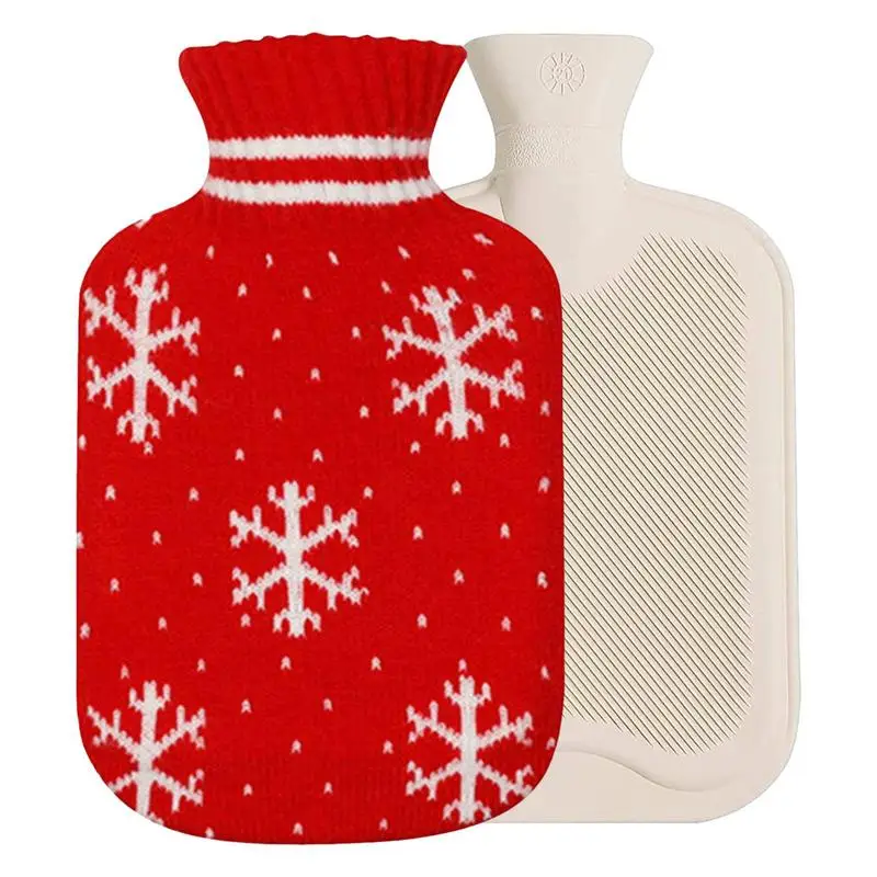 

Бутылки для горячей воды, резиновый пакет для горячей воды с рождественской крышкой в виде снежинки, Герметичная Бутылка для горячей воды 2 ...