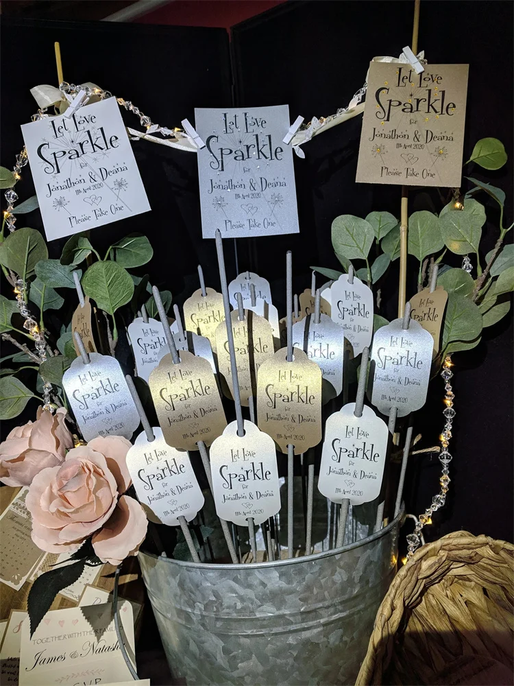 50PCS Sparkler Tags - Shimmering Pearlised Card - Let Love Sparkle - Personalised - Wedding Favours
50PCS Sparkler Tags - Shimmering Pearlised Card - Let Love Sparkle - Personalised - Wedding Favours
