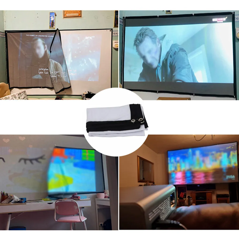 

100 120150 дюймовый мини-экран для проектора фильмы проекция высокой четкости видео занавеска для домашнего кинотеатра офиса 120 дюйма