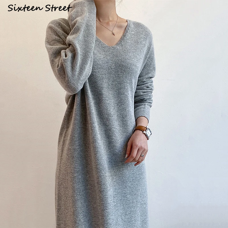 New Women Woolen Dress Long Sleeve Vintage V Neck Loose Sweater Dress Bodycon Fall Korean Elegant Woman Knitted Clothing Winter
New Women Woolen Dress Long Sleeve Vintage V Neck Loose Sweater Dress Bodycon Fall Korean Elegant Woman Knitted Clothing Winter