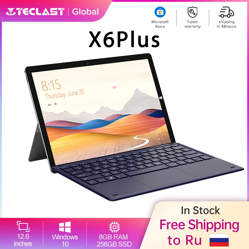 

Teclast X6 Plus 2 In 1 Tablet PC 12.6" IPS 2880x1920 Windows 10 Intel Gemini Lake N4100 8GB RAM 256GB SSD Dual Wi-Fi Type-C