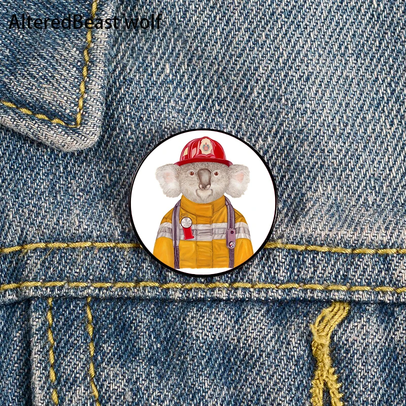 Koala Firefighter Printed Pin Custom Funny Brooches Shirt Lapel Bag Cute Badge Cartoon Cute Jewelry Gift for Lover Girl Friends
Koala Firefighter Printed Pin Custom Funny Brooches Shirt Lapel Bag Cute Badge Cartoon Cute Jewelry Gift for Lover Girl Friends