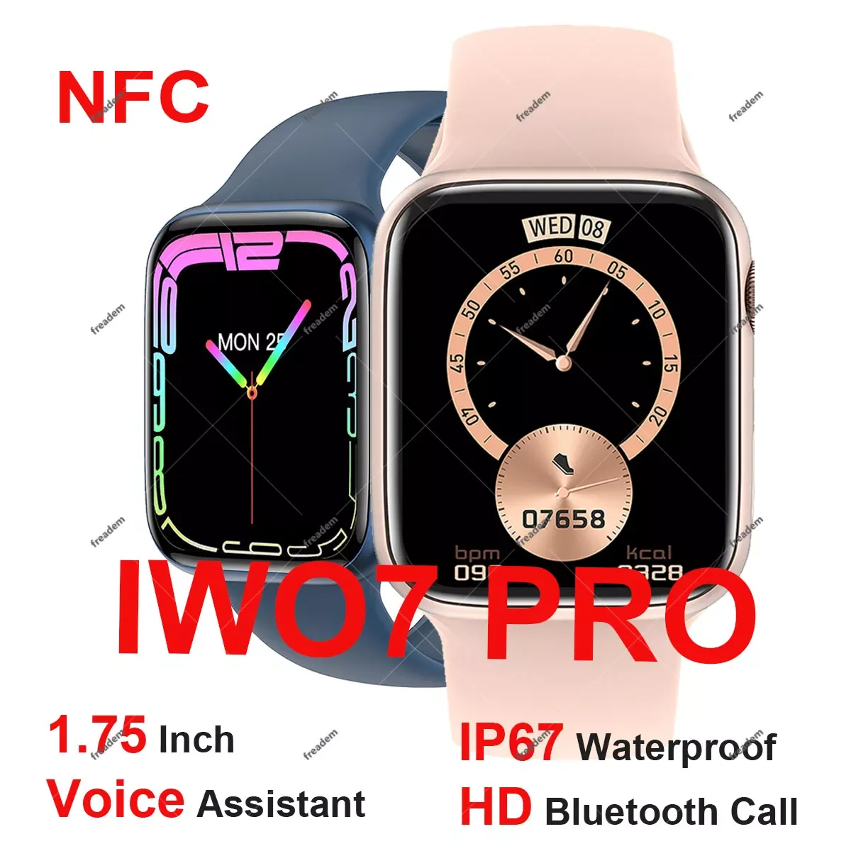 Newest IWO7 Pro Series 7 Smart Watch 1.75'' BT Call Sleep Monitor Voice Assistant Women Watches IP67 Waterproof PK W37 D 
Newest IWO7 Pro Series 7 Smart Watch 1.75'' BT Call Sleep Monitor Voice Assistant Women Watches IP67 Waterproof PK W37 D