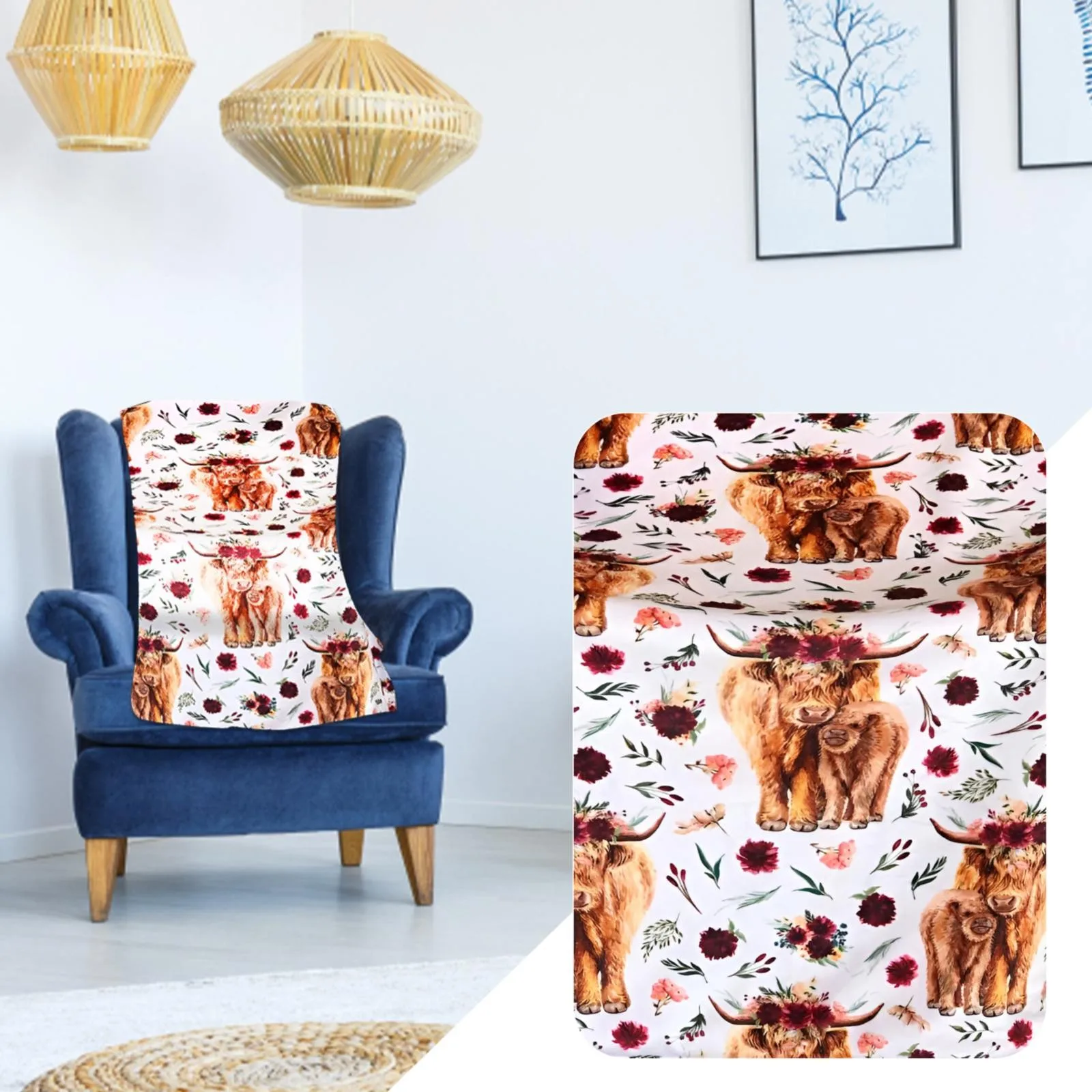 Floral Cow Flannel Blanket Super Soft Warm Comfortable Blanket 100x150cm Couverture Chaude Hiver
Floral Cow Flannel Blanket Super Soft Warm Comfortable Blanket 100x150cm Couverture Chaude Hiver