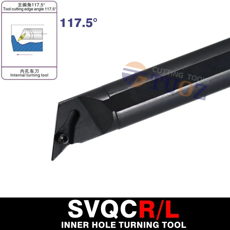 

TUOZ S16Q-SVQCR11 S16Q-SVQCL11 S20R-SVQCR11 S20R-SVQCL11 117.5° SVQCR 11 CNC Internal Turning Tool Lathe Boring Bar Tool Holder