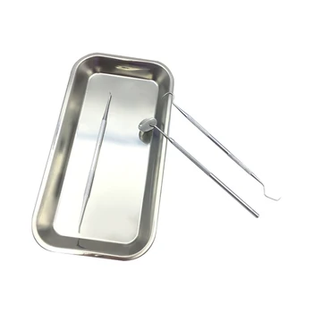 1Pc Medical Surgical Tray Dental Square Plate Stainless Steel Plates Dentist Tools