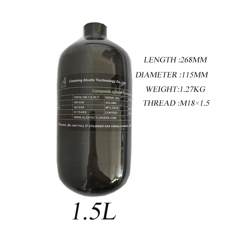 ALSAFE Композитный воздушный бак 1,5 л 4500 psi
ALSAFE Композитный воздушный бак 1,5 л 4500 psi