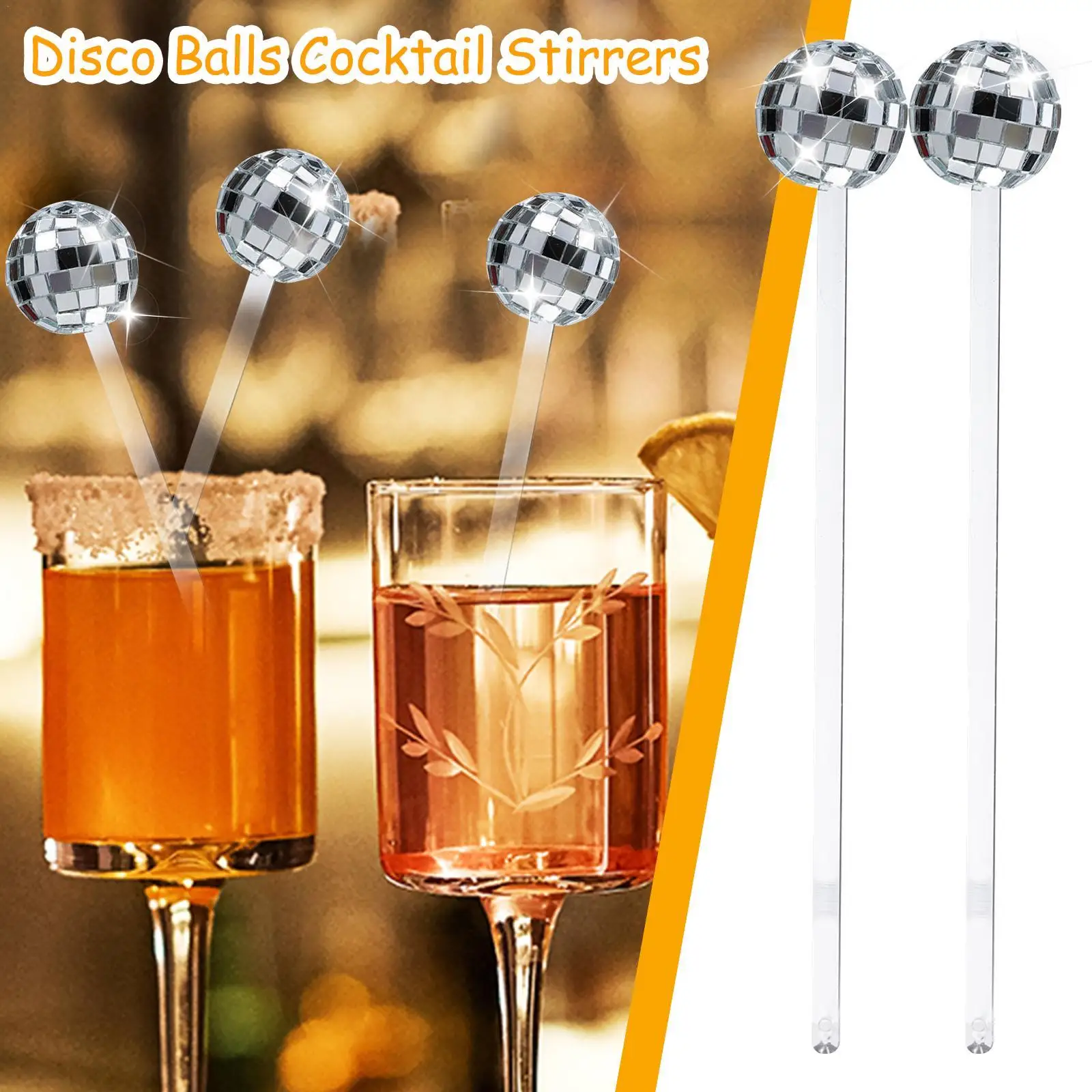 10/24Pcs Disco Ball Drink Stirrers Disco Ball Bar Fruit Muddlers Decor Mirror Ball Coffee Beverage Stirrers For Party Drink Tool 
10/24Pcs Disco Ball Drink Stirrers Disco Ball Bar Fruit Muddlers Decor Mirror Ball Coffee Beverage Stirrers For Party Drink Tool