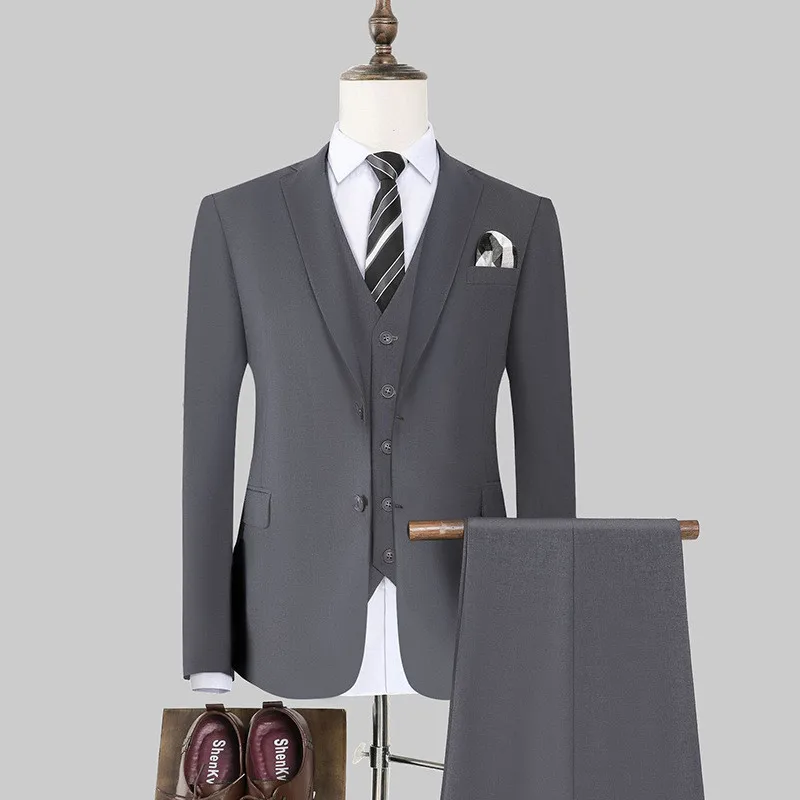 Boutique men (suit + vest + trousers) Korean version of Slim professional wedding dress groomsmen suit business three pieces set
Boutique men (suit + vest + trousers) Korean version of Slim professional wedding dress groomsmen suit business three pieces set