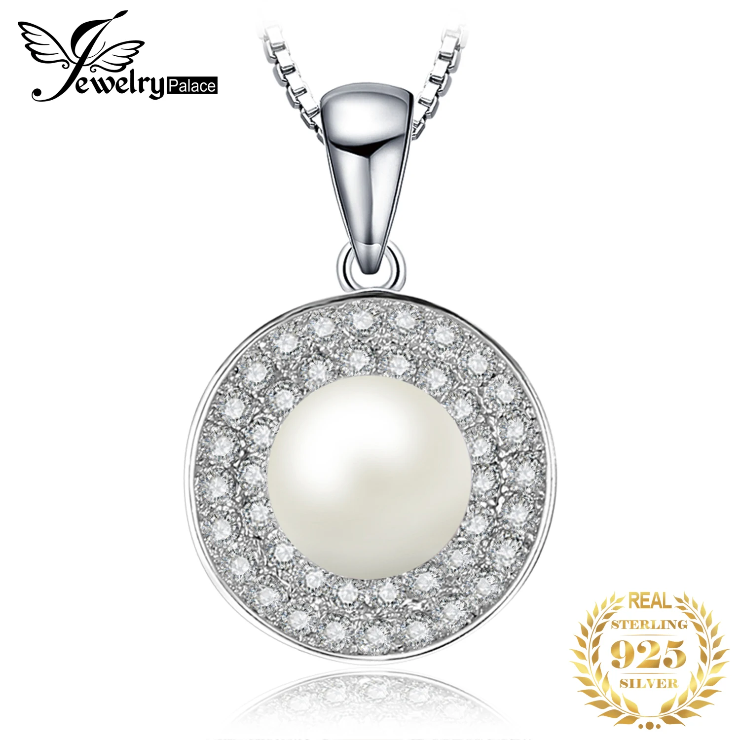 JewelryPalace 7mm Freshwater Cultured Pearl 925 Sterling Silver Halo Pendant Necklace for Woman Party Gift No Chain New Arrival 
JewelryPalace 7mm Freshwater Cultured Pearl 925 Sterling Silver Halo Pendant Necklace for Woman Party Gift No Chain New Arrival