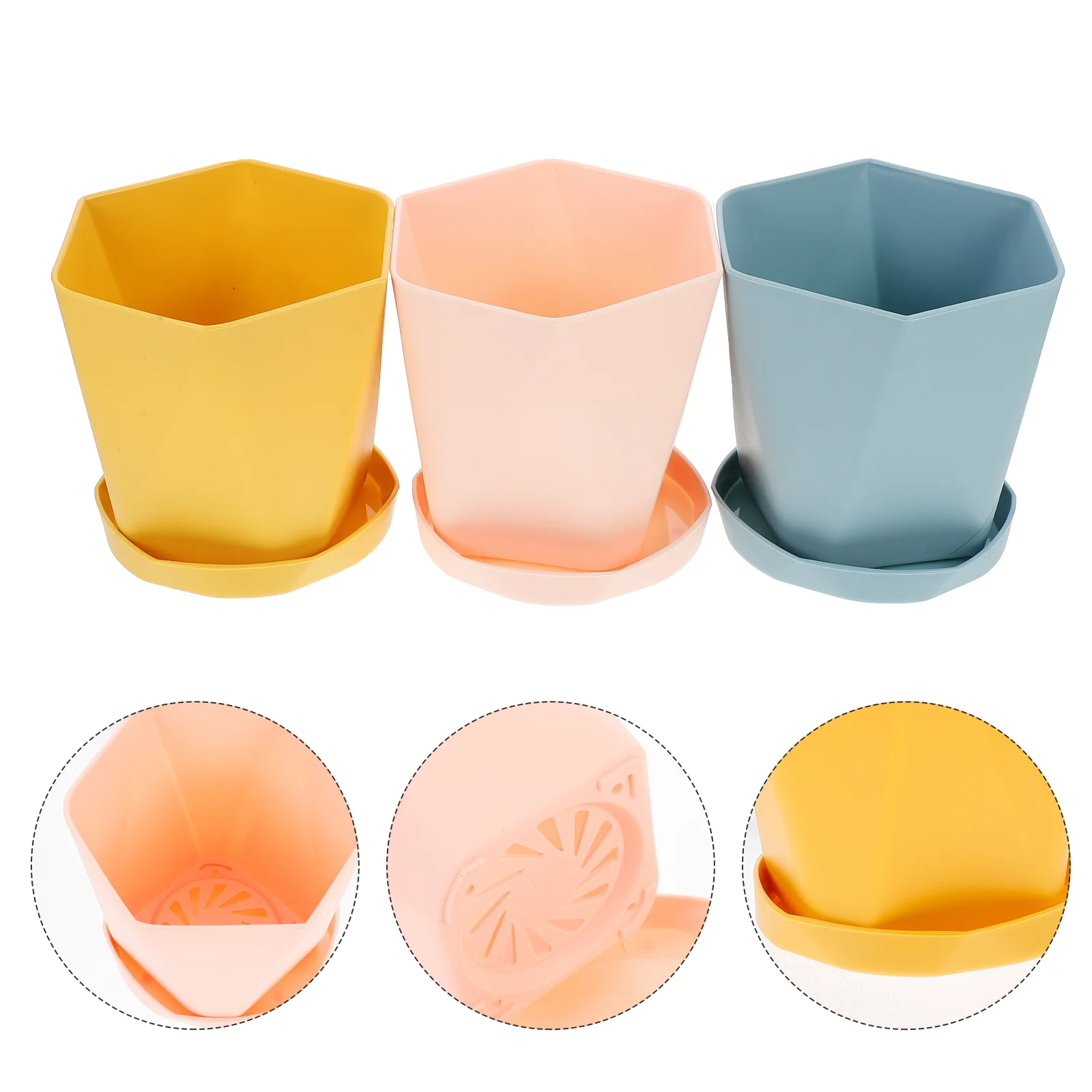 3 Set Pots Nursery Pot Gardening Flower Pots with Saucer Trays for Indoor Outdoor Plants Vegetables Succulents Yellow Red Blue
3 Set Pots Nursery Pot Gardening Flower Pots with Saucer Trays for Indoor Outdoor Plants Vegetables Succulents Yellow Red Blue