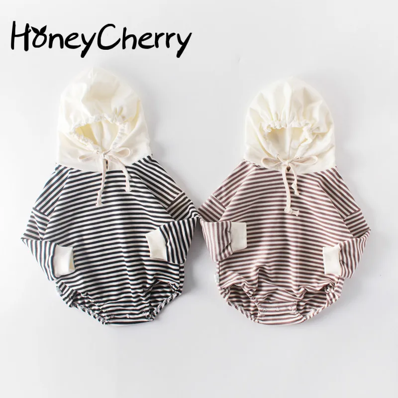 HoneyCherry Autumn Baby Girl Bodysuits Baby Hooded Striped Bodysuits
HoneyCherry Autumn Baby Girl Bodysuits Baby Hooded Striped Bodysuits
