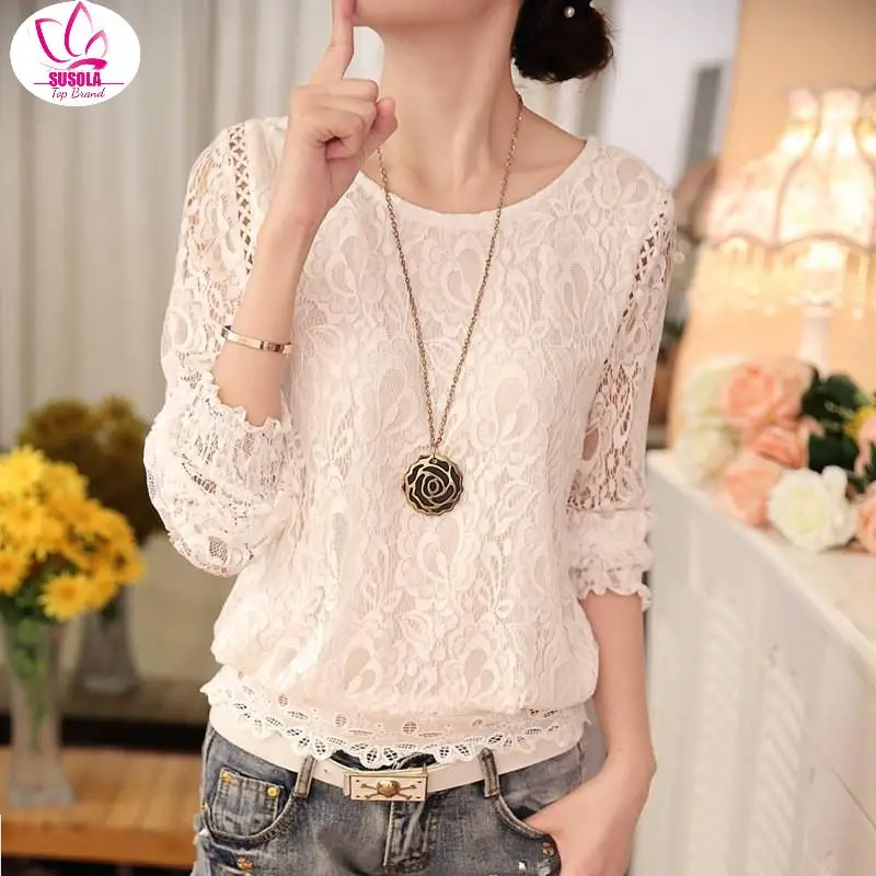 SUSOLA Trend Woman Blouses Lady Summer Women Blouses Off Shoulder White Lace Blouse Chiffon Long Sleeve Women Shirts
SUSOLA Trend Woman Blouses Lady Summer Women Blouses Off Shoulder White Lace Blouse Chiffon Long Sleeve Women Shirts