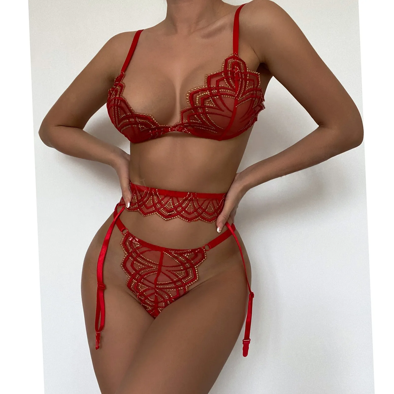 Комплект женского нижнего белья 2022, привлекательный кружевной сетчатый соблазнительный красный золотой бюстгальтер пуш-ап и трусики, эрот...
Комплект женского нижнего белья 2022, привлекательный кружевной сетчатый соблазнительный красный золотой бюстгальтер пуш-ап и трусики, эрот...