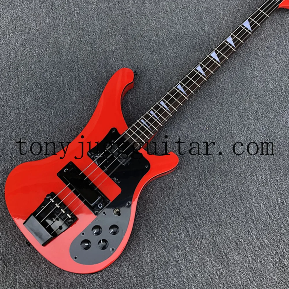 

Top Quality 4 Strings Red 4003 Electric Bass Guitar Black Body Binding, BlackHardware, Rosewood Fretboard White Pearl Inlay