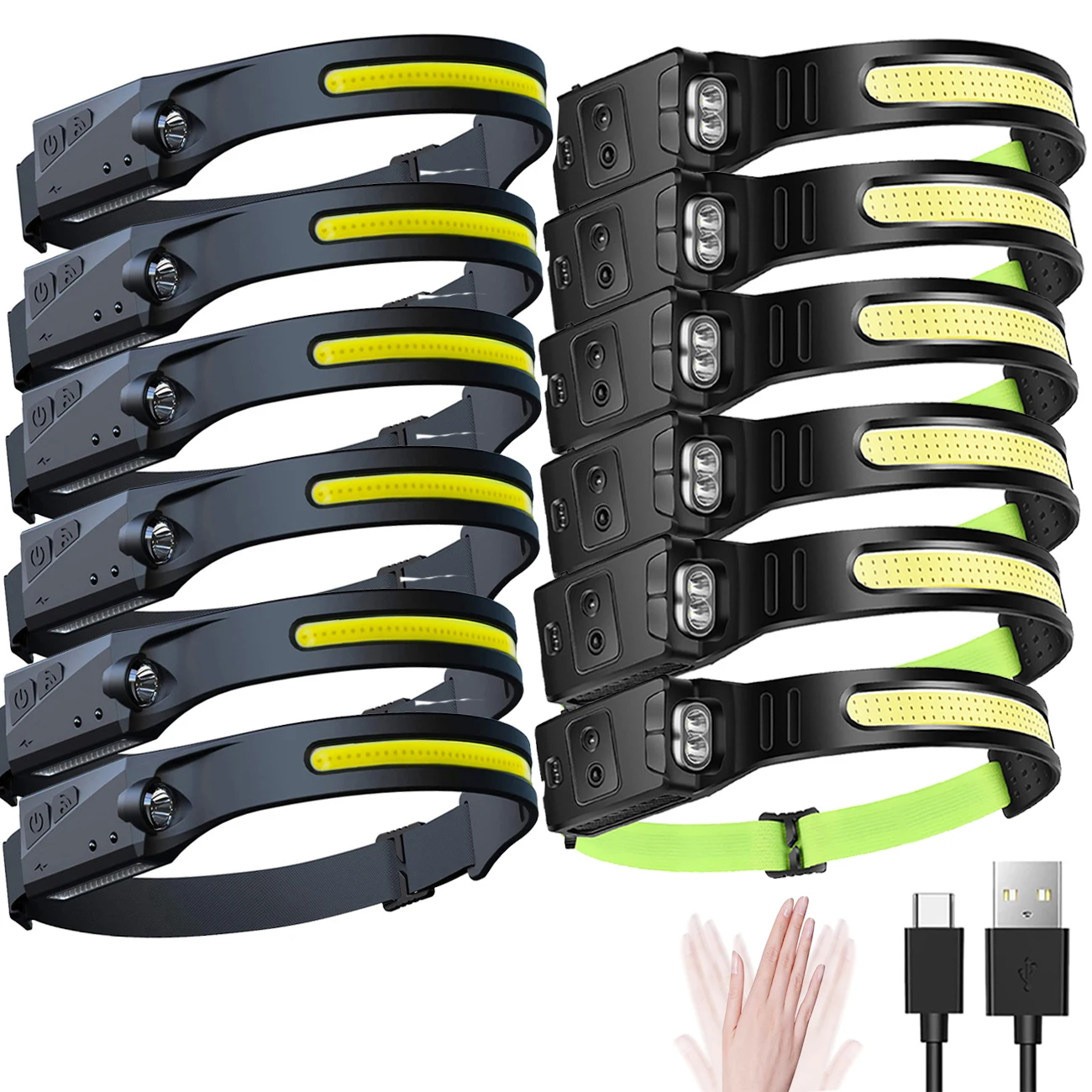 Induction Headlamp COB LED Head Lamp with 1200mAh Battery Flashlight USB Rechargeable Head Torch 6 Lighting Modes Head Light
Induction Headlamp COB LED Head Lamp with 1200mAh Battery Flashlight USB Rechargeable Head Torch 6 Lighting Modes Head Light