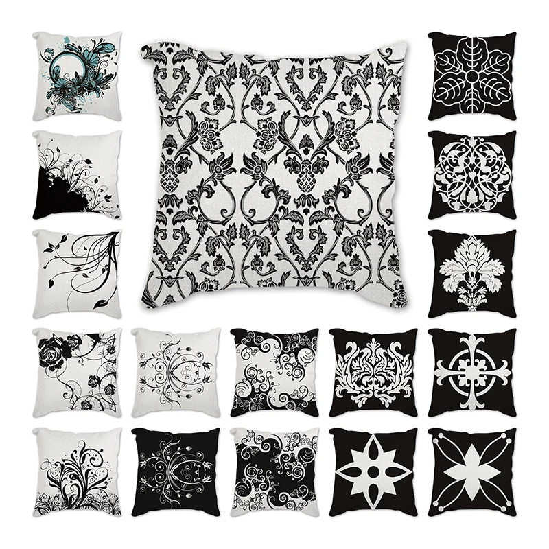 

funda cojin Flowers Geometric Pattern 45*45cm Cushion Cover hogar Decorative Sofa Car throw pillow case cojines 쿠션커버 kissenbezug