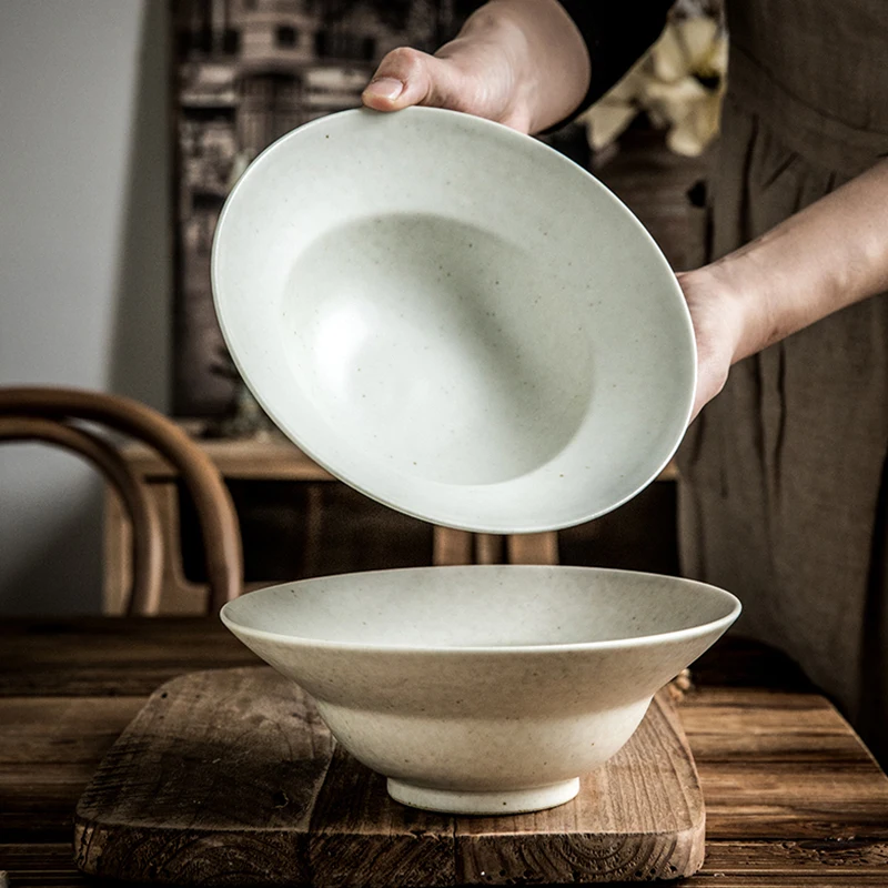

Креативная керамическая суповая чаша в стиле ретро, фарфоровая миска для лапши, рамен, Салатница для кухни, посуда ручной работы