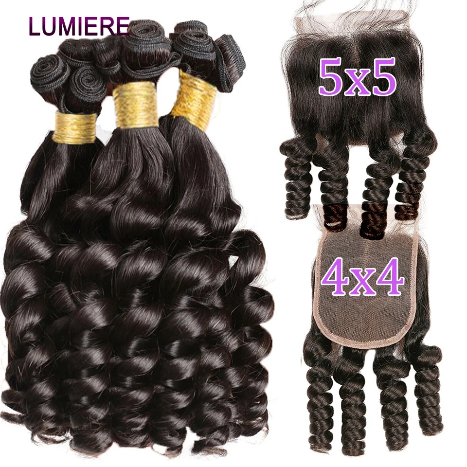 Brazilian Fumi Bouncy Curly Human Hair Weave Bundles With Closure Frontal 32 40Inch Loose wave Closure With Bundle 5x5 For Women
Brazilian Fumi Bouncy Curly Human Hair Weave Bundles With Closure Frontal 32 40Inch Loose wave Closure With Bundle 5x5 For Women
