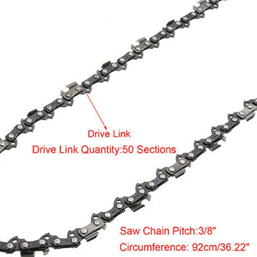 Accessory Saw Chain Tool Steel White & Black 3/8 LP 50DL 50 Sections 92 Cm High Reliability Stable Characteristics
Accessory Saw Chain Tool Steel White & Black 3/8 LP 50DL 50 Sections 92 Cm High Reliability Stable Characteristics