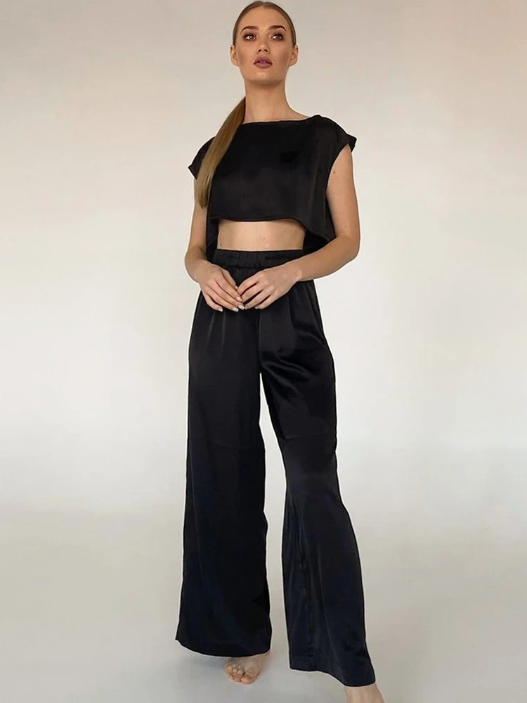 Пижама Linad женская из 2 предметов с открытой спиной, пикантный укороченный топ без рукавов, свободные брючные костюмы, весна 2023 
Пижама Linad женская из 2 предметов с открытой спиной, пикантный укороченный топ без рукавов, свободные брючные костюмы, весна 2023