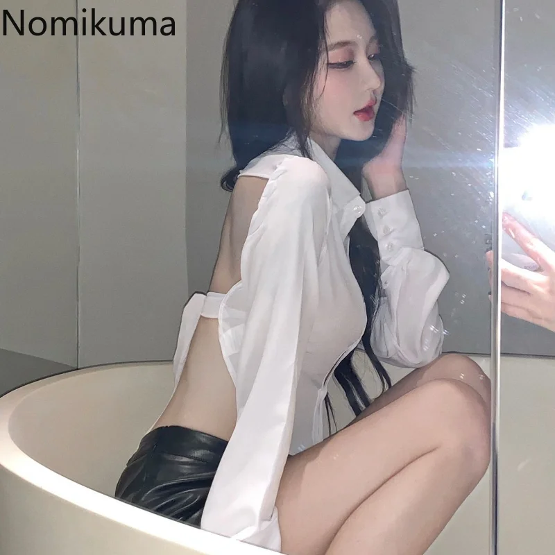 Рубашки Nomikuma для женщин, весна-осень, с высокой талией и открытой спиной, Y2k, тонкие женские рубашки, элегантные, сексуальные, модные, уличные женские рубашки
Рубашки Nomikuma для женщин, весна-осень, с высокой талией и открытой спиной, Y2k, тонкие женские рубашки, элегантные, сексуальные, модные, уличные женские рубашки