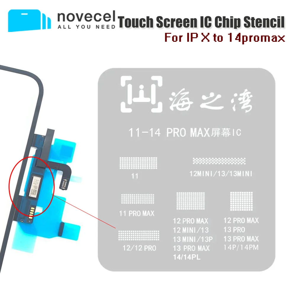 Touch Screen IC Chip Stencil For iPhone 11 12 13 14 Pro X XS Max LCD Panel IC Tin Planting Position Steel Mesh Phone Repair Tool
Touch Screen IC Chip Stencil For iPhone 11 12 13 14 Pro X XS Max LCD Panel IC Tin Planting Position Steel Mesh Phone Repair Tool