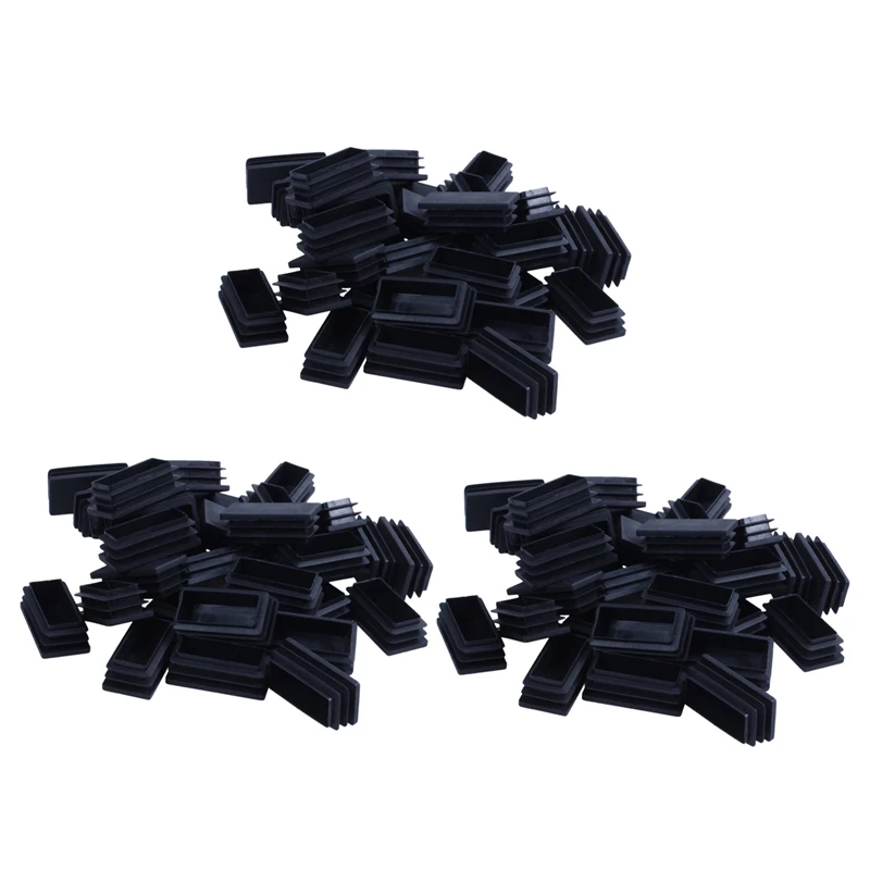 

Пластиковые прямоугольные заглушающие концевые трубки, вставки 25x50 мм, 90 шт., черные