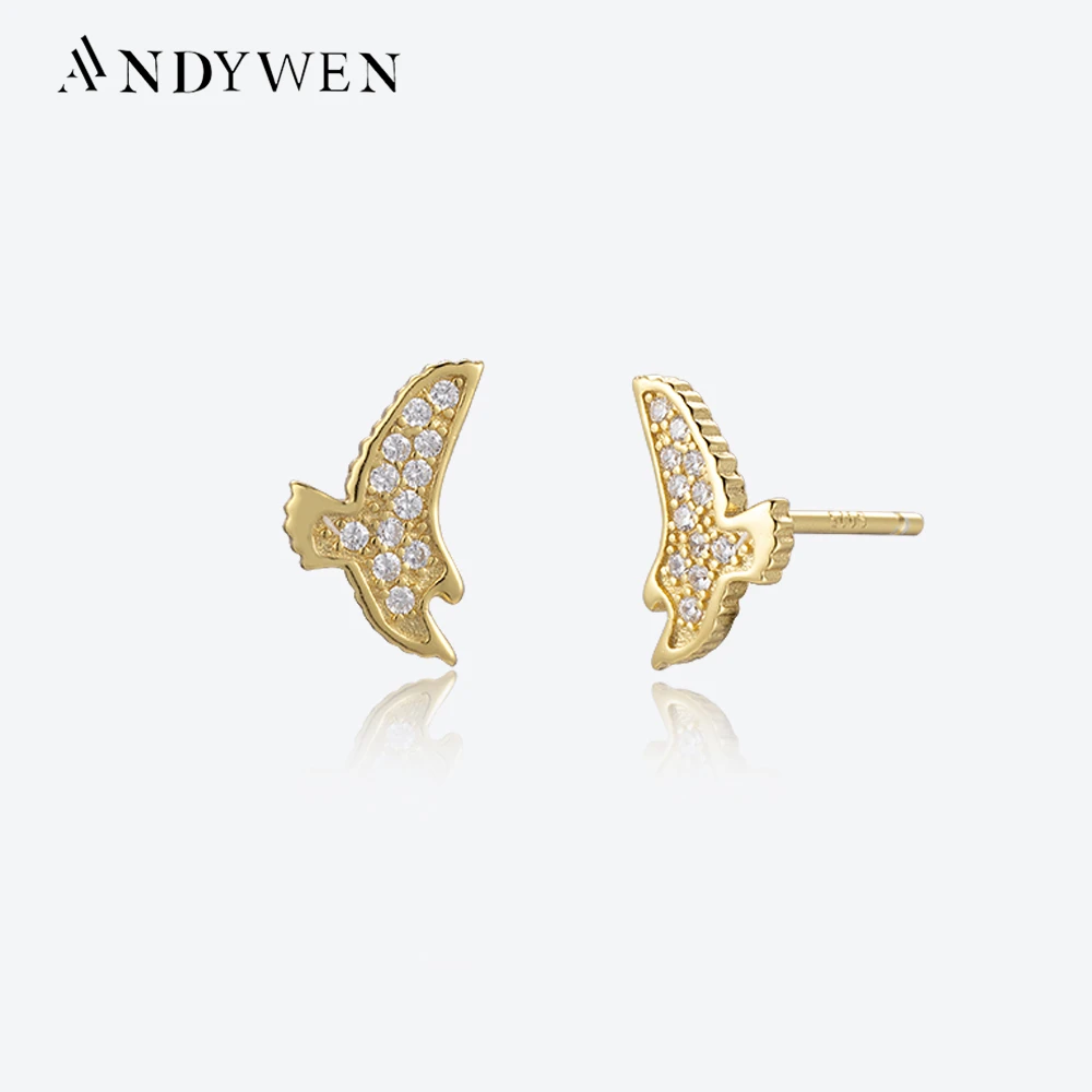 ANDYWEN New 925 Sterling Silver Gold Bird Eagle Stud Earring Women Clips Rock Punk Crystal Zircon CZ Wedding Fine Jewelry
ANDYWEN New 925 Sterling Silver Gold Bird Eagle Stud Earring Women Clips Rock Punk Crystal Zircon CZ Wedding Fine Jewelry