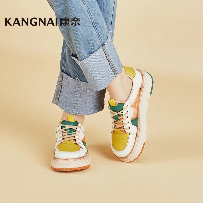 Kangnai Chunky Sneakers Women Round Toe Lace Up Closure Flat Platform Mixed Colors Tennis Female Casual Shoes
Kangnai Chunky Sneakers Women Round Toe Lace Up Closure Flat Platform Mixed Colors Tennis Female Casual Shoes