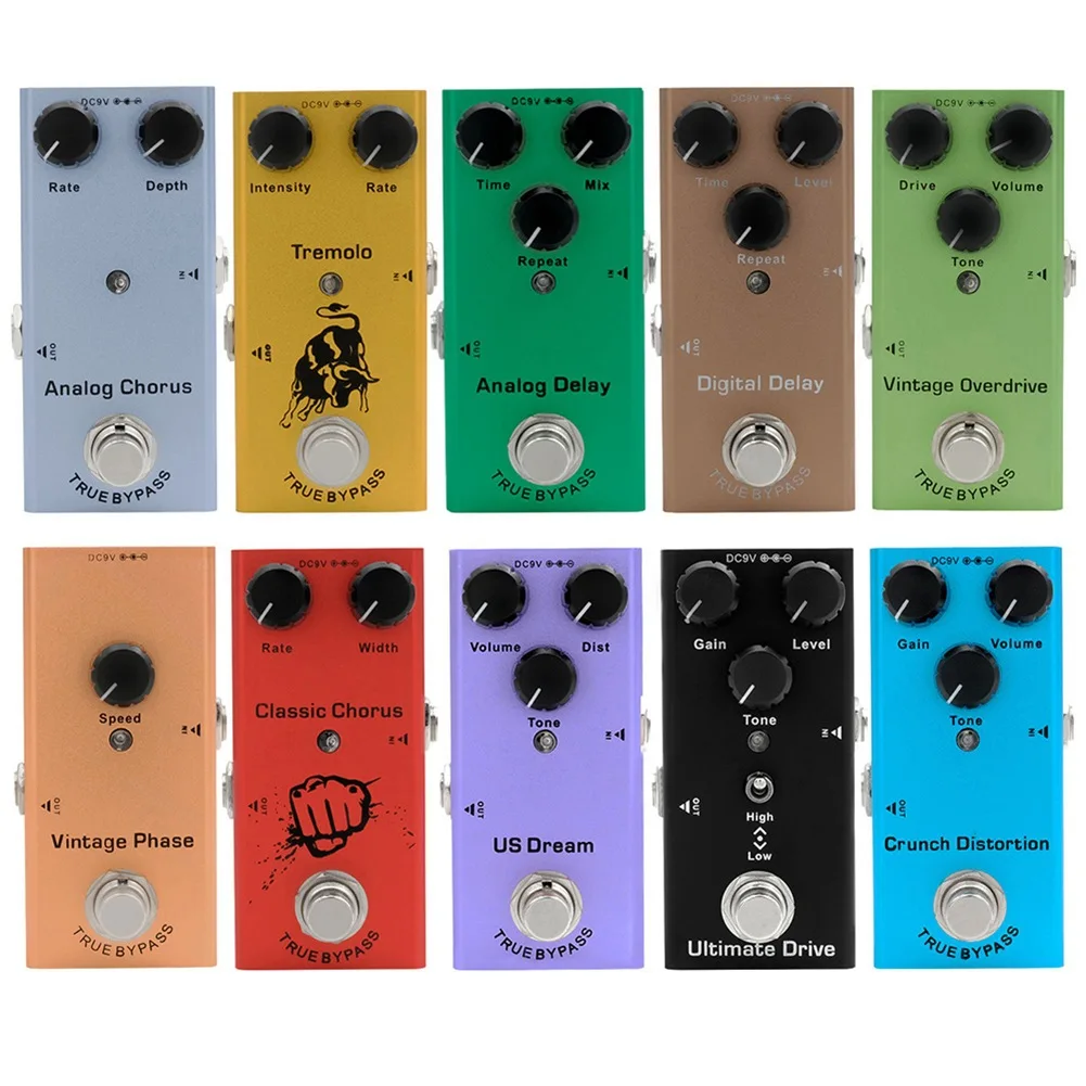 Electric Guitar Pedal Vintage Overdrive/Distortion Crunch/Distortion/US Dream/Classic Chorus/Vintage Phase/Digital Delay
Electric Guitar Pedal Vintage Overdrive/Distortion Crunch/Distortion/US Dream/Classic Chorus/Vintage Phase/Digital Delay