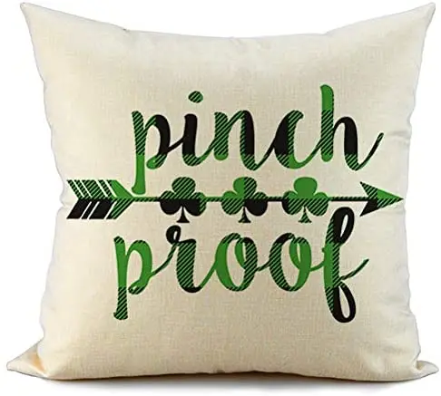 St Patricks Day Pillow Cover Green and Black Buffalo Check Plaid Pinch Proof and Clover Arrow Happy St Patricks Day Decorations
St Patricks Day Pillow Cover Green and Black Buffalo Check Plaid Pinch Proof and Clover Arrow Happy St Patricks Day Decorations