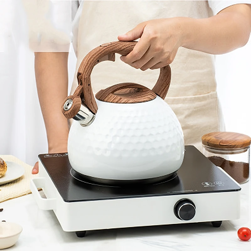 Stainless Steel Boil Water Kettle Wood Grain Handle White Hammer Grain Whistle Pot Induction Cooker Household Kitchen Supplies
Stainless Steel Boil Water Kettle Wood Grain Handle White Hammer Grain Whistle Pot Induction Cooker Household Kitchen Supplies