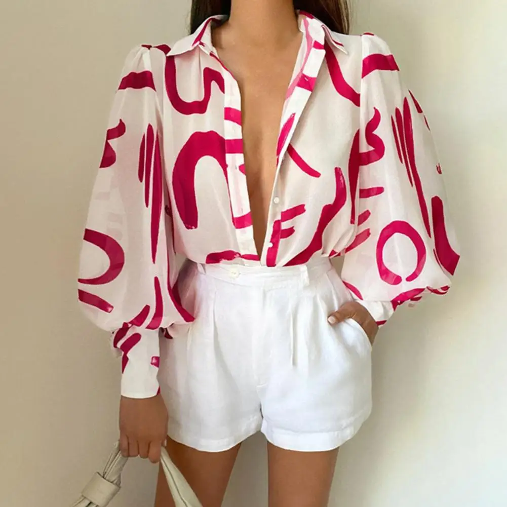 Trendy Office Shirt Turn-Down Collar Anti-UV Women Shirt Irregular Print Office Women Shirt
Trendy Office Shirt Turn-Down Collar Anti-UV Women Shirt Irregular Print Office Women Shirt