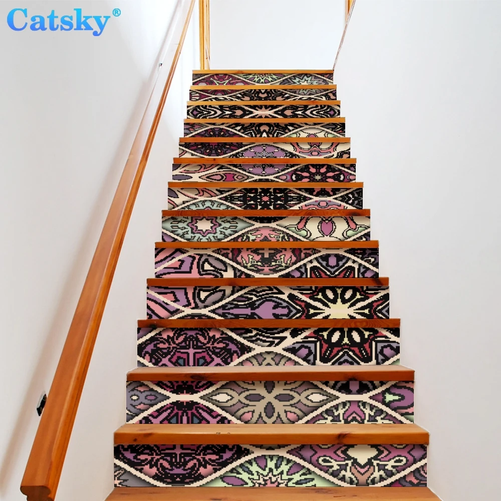 Ethnic Style Printstyle,Mandala,6pcs 13pcs/Set Stair Floor Stickers Waterproof Removable Self Adhesive Diy Stairway Decals
Ethnic Style Printstyle,Mandala,6pcs 13pcs/Set Stair Floor Stickers Waterproof Removable Self Adhesive Diy Stairway Decals