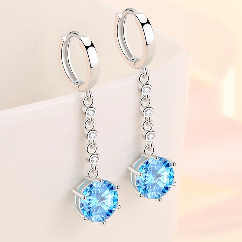 Blue Zirconia Hoops Earrings For Women Fashion Elegant Round Silver Color Long Hanging Earrings Ladies Helix Piercing Jewelry
Blue Zirconia Hoops Earrings For Women Fashion Elegant Round Silver Color Long Hanging Earrings Ladies Helix Piercing Jewelry