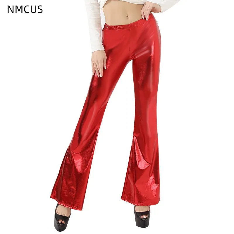 NMCUS 2023 Women New Fashion Metallic Shinny Pants Sparkling Elastic Waist Trousers Streetwear Clubwear Costumes Flare Pants
NMCUS 2023 Women New Fashion Metallic Shinny Pants Sparkling Elastic Waist Trousers Streetwear Clubwear Costumes Flare Pants