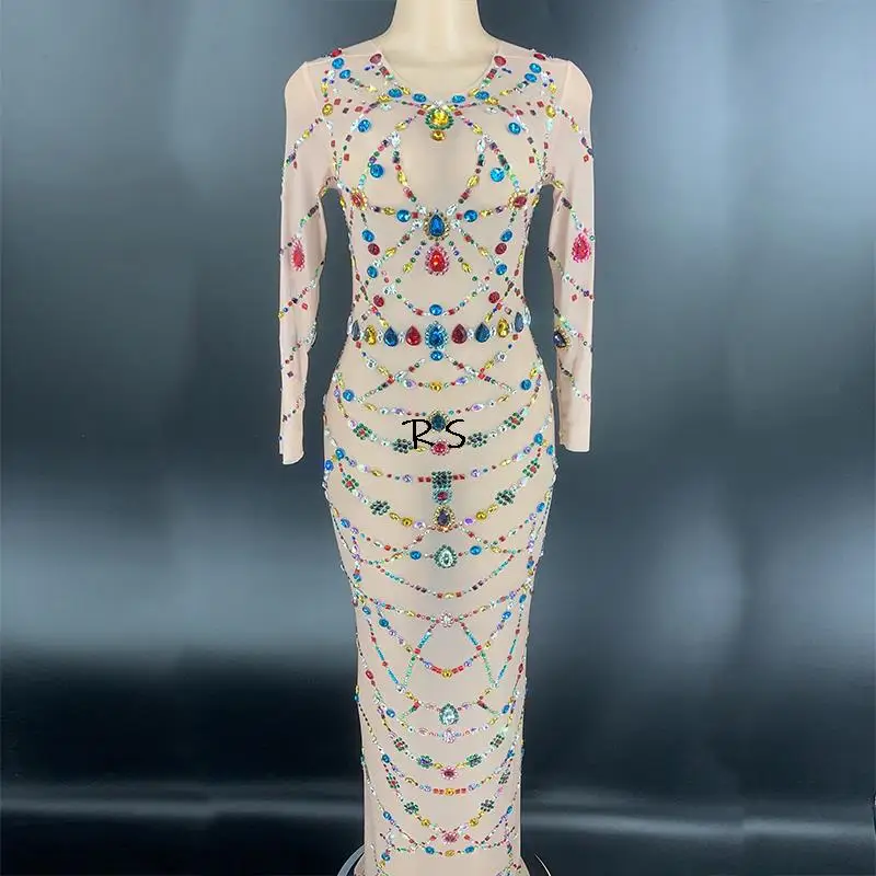 Women Sexy Mesh Transparent Rhinestones Dress Bar Prom Women Dance Costume Birthday Outfit
Women Sexy Mesh Transparent Rhinestones Dress Bar Prom Women Dance Costume Birthday Outfit